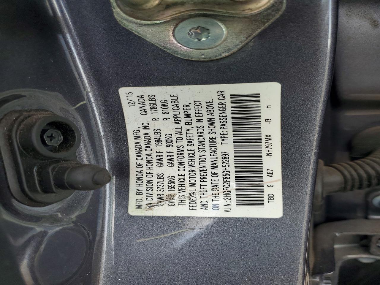 2016 HONDA CIVIC
