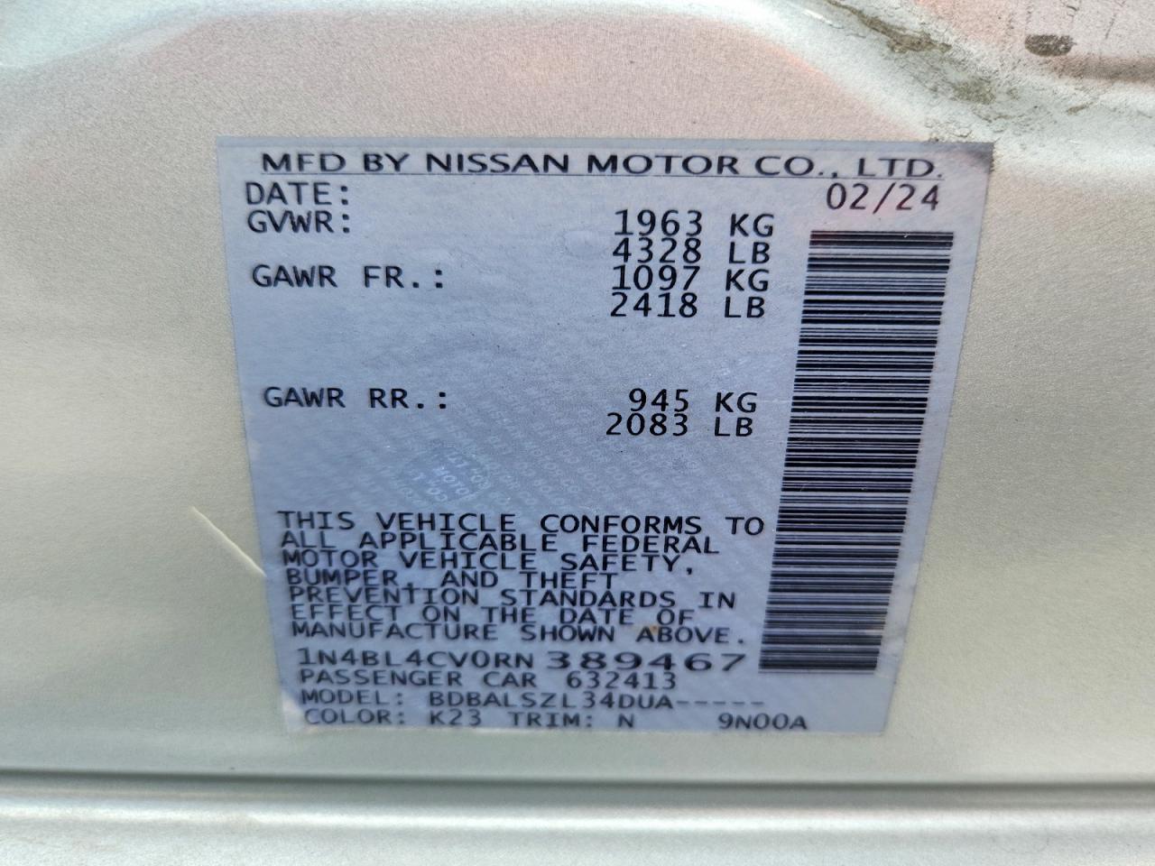 2024 NISSAN ALTIMA