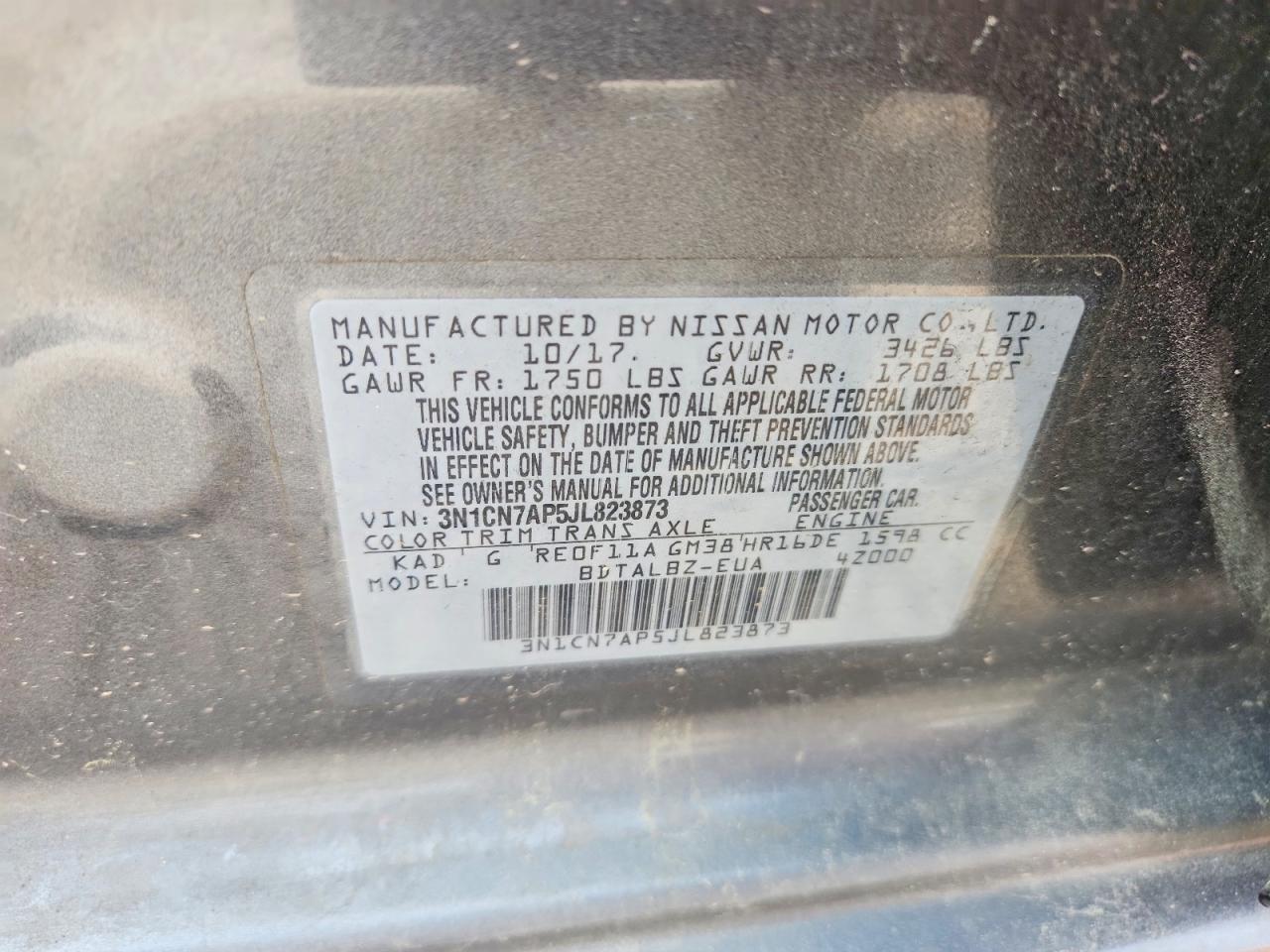 2018 NISSAN VERSA
