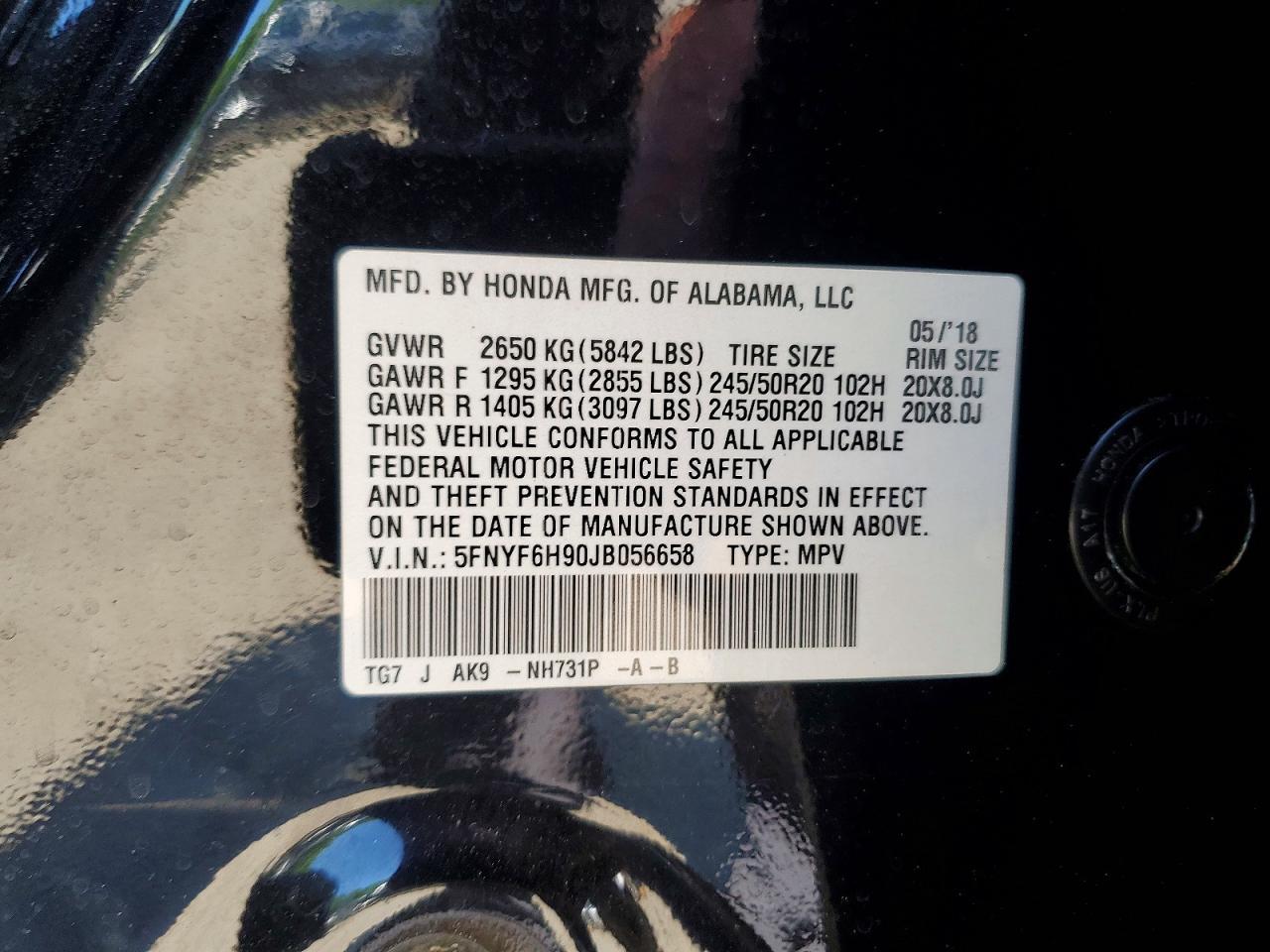 2018 HONDA PILOT
