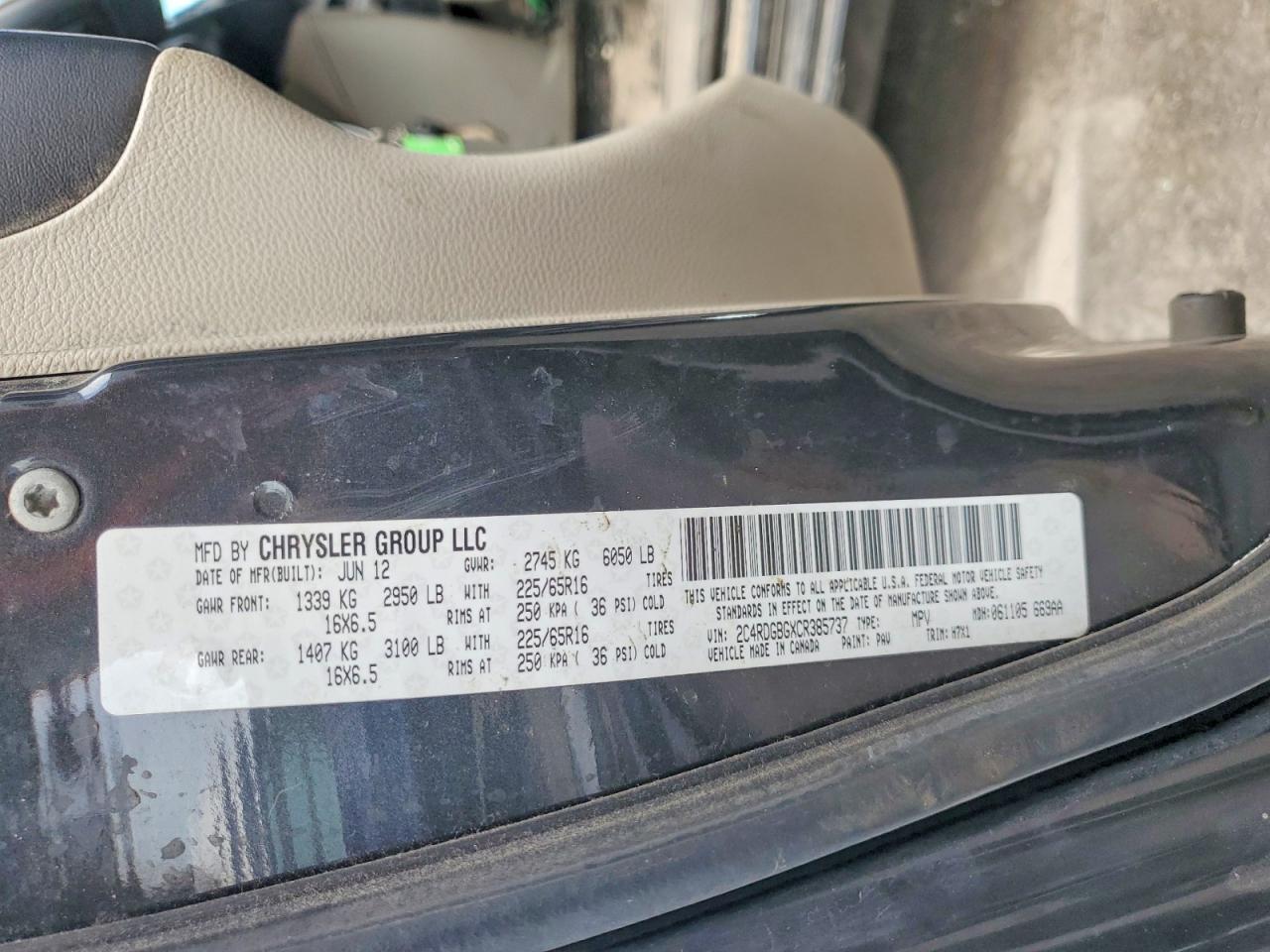 2012 DODGE GRAND CARAVAN