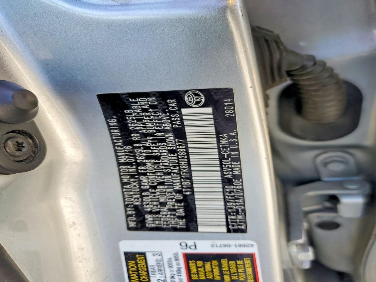 2017 TOYOTA CAMRY