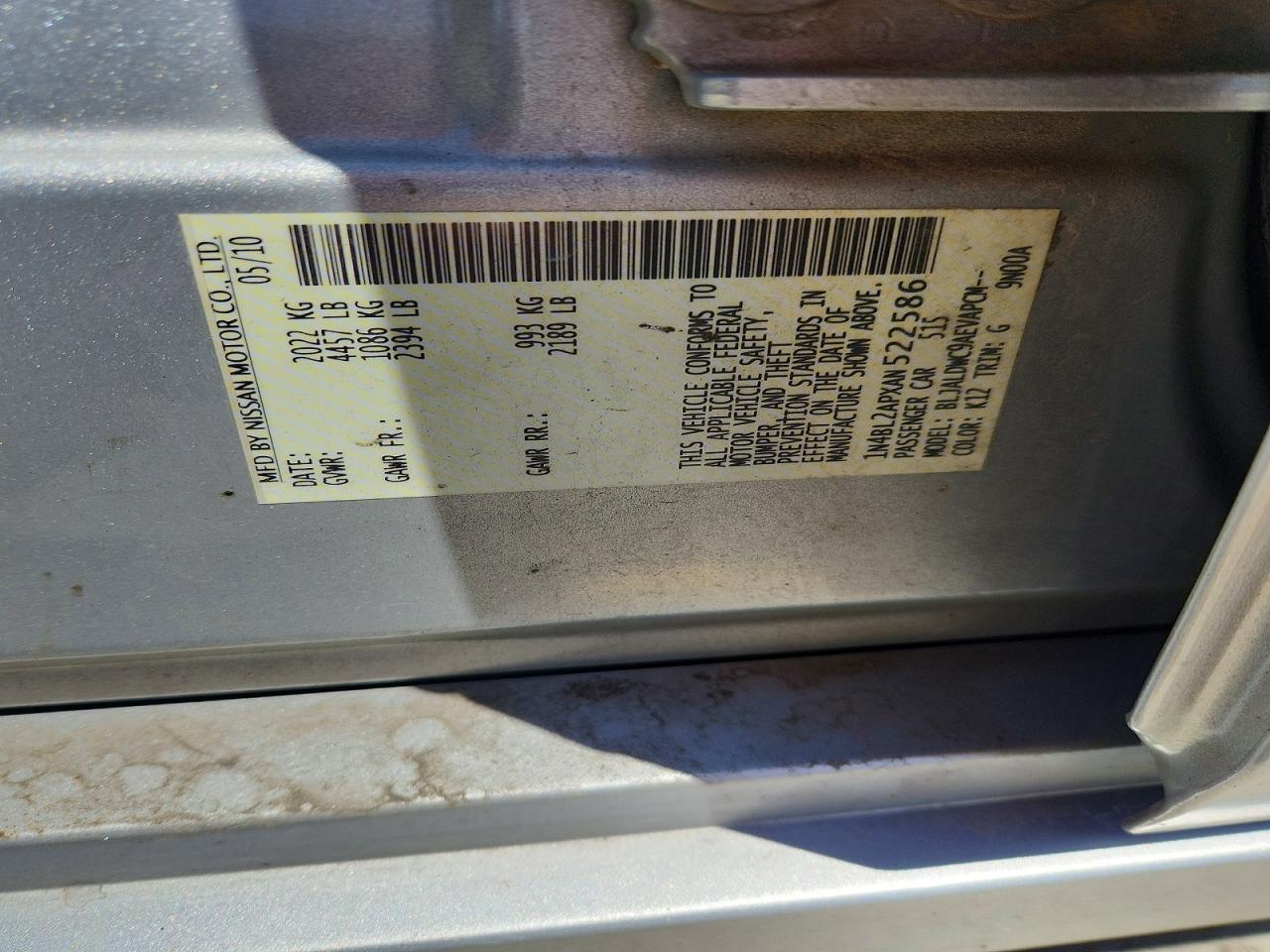2010 NISSAN ALTIMA