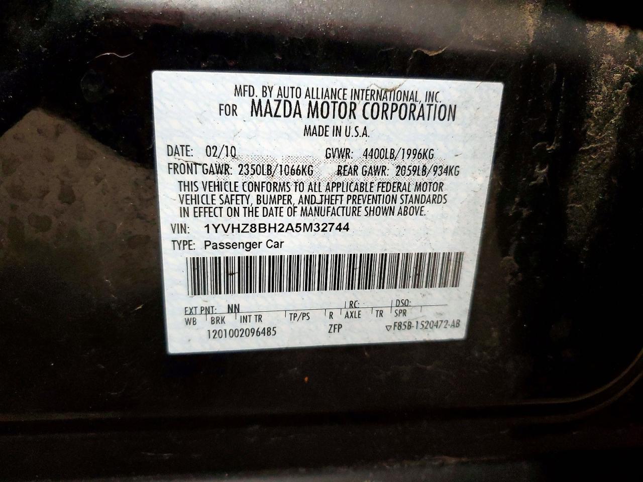 2010 MAZDA 6