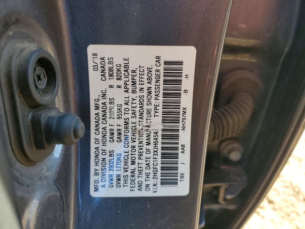 2018 HONDA CIVIC