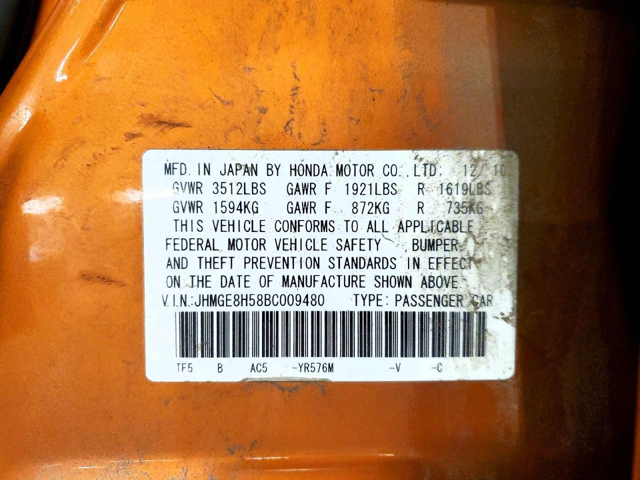 2011 HONDA FIT
