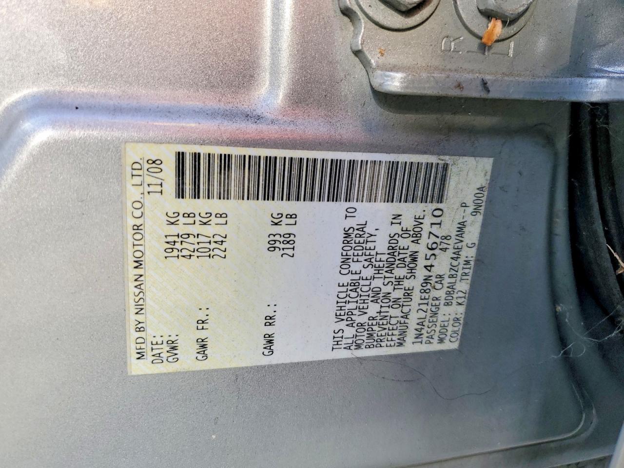 2009 NISSAN ALTIMA