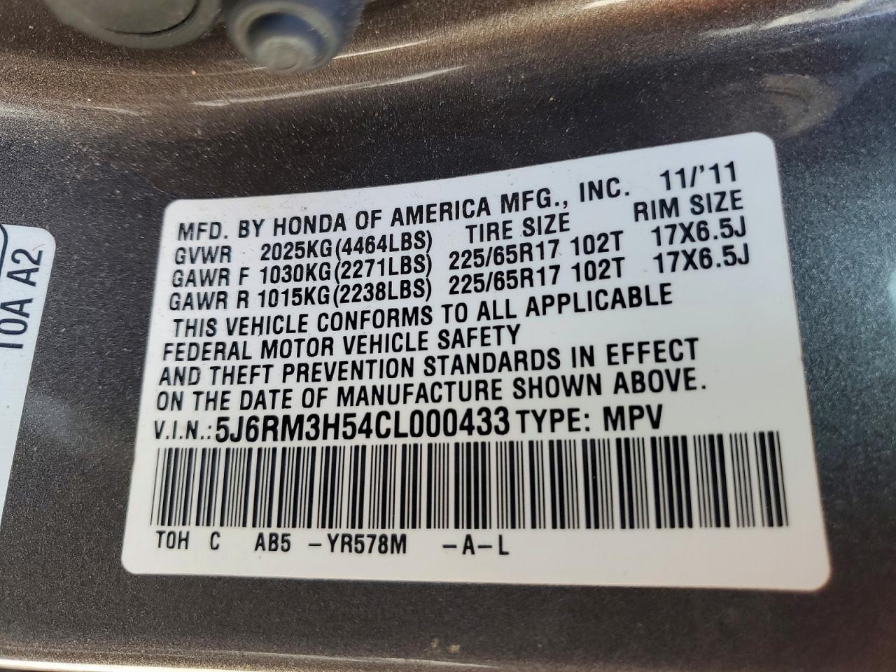 2012 HONDA CR-V