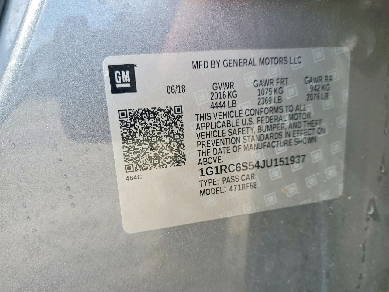 2018 CHEVROLET VOLT