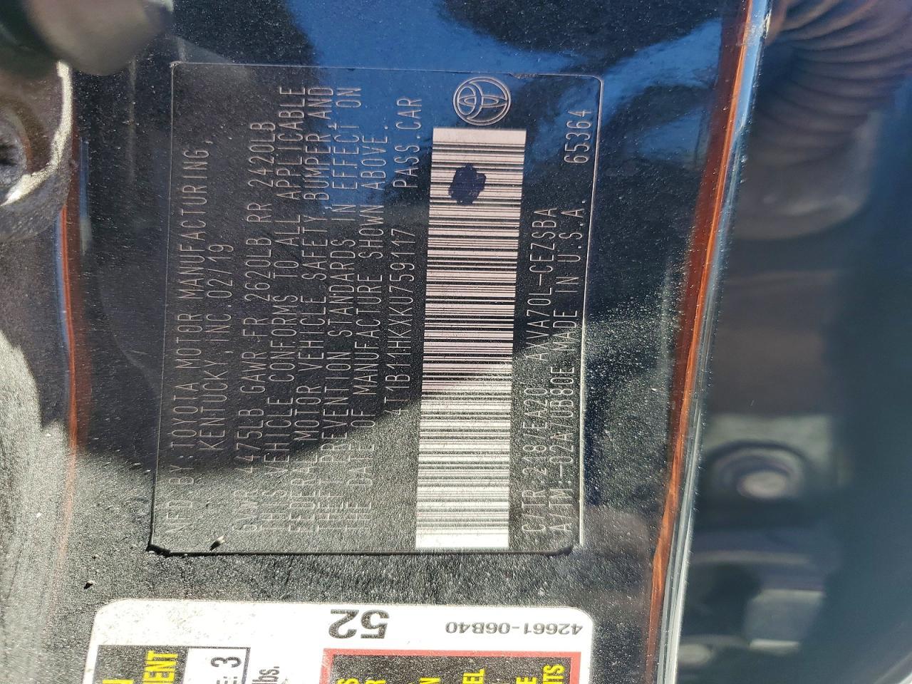 2019 TOYOTA CAMRY