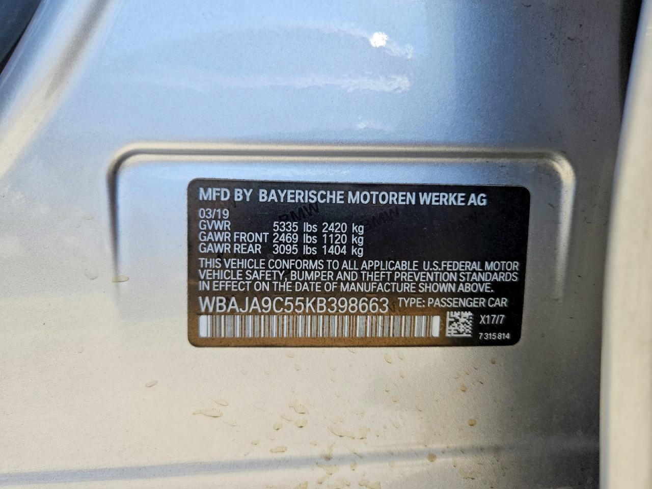 2019 BMW 5 series