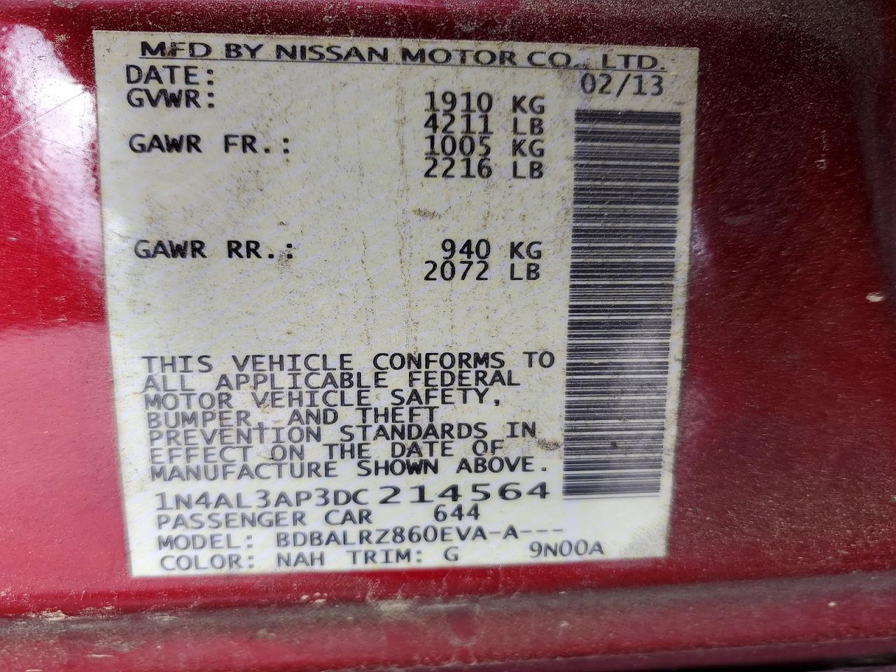 2013 NISSAN ALTIMA