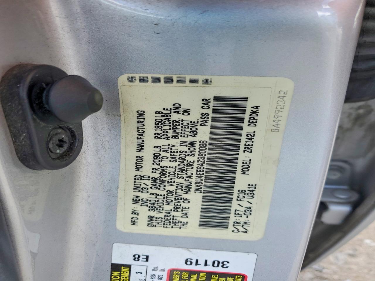 2010 TOYOTA COROLLA
