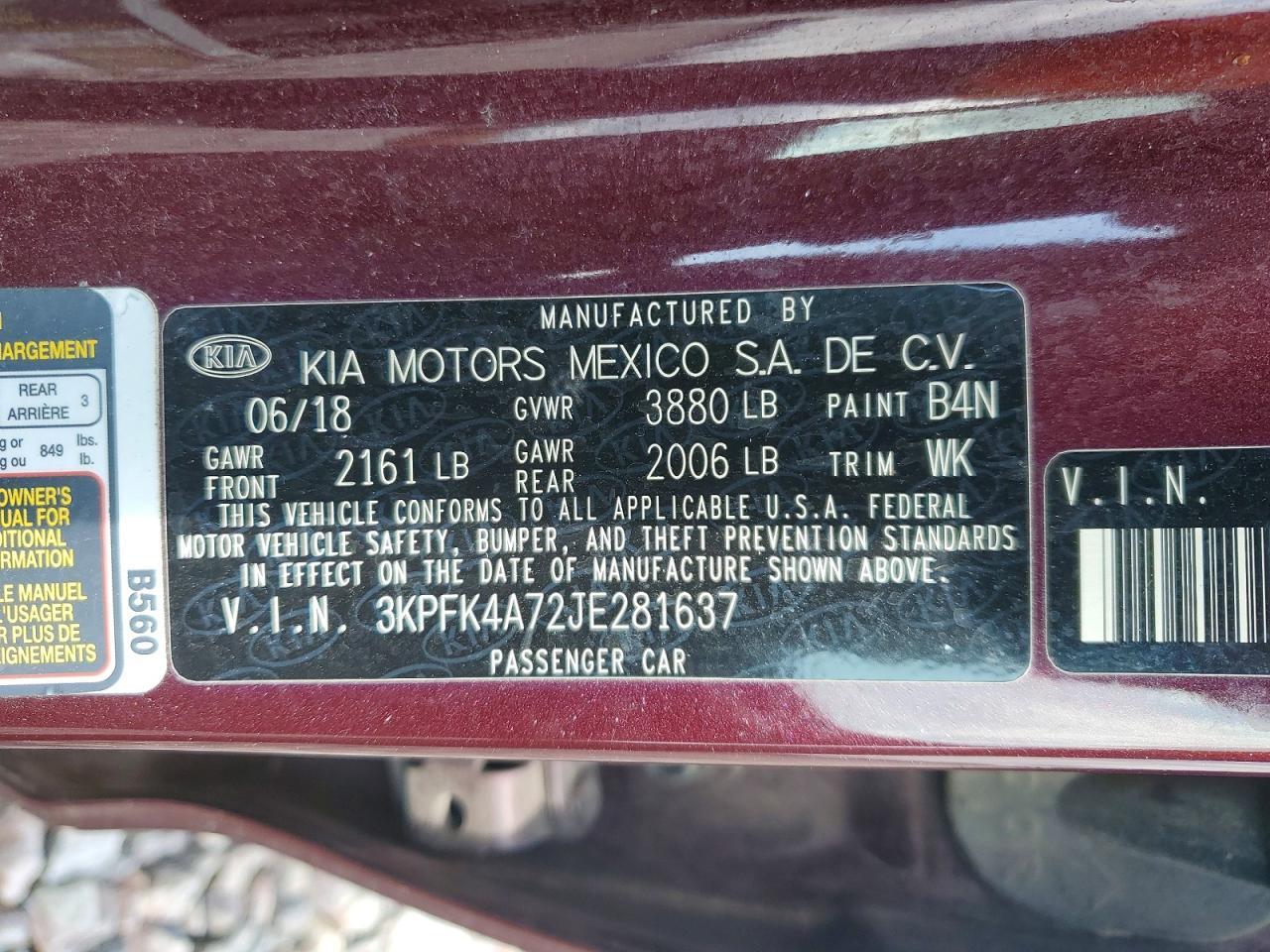 2018 KIA FORTE