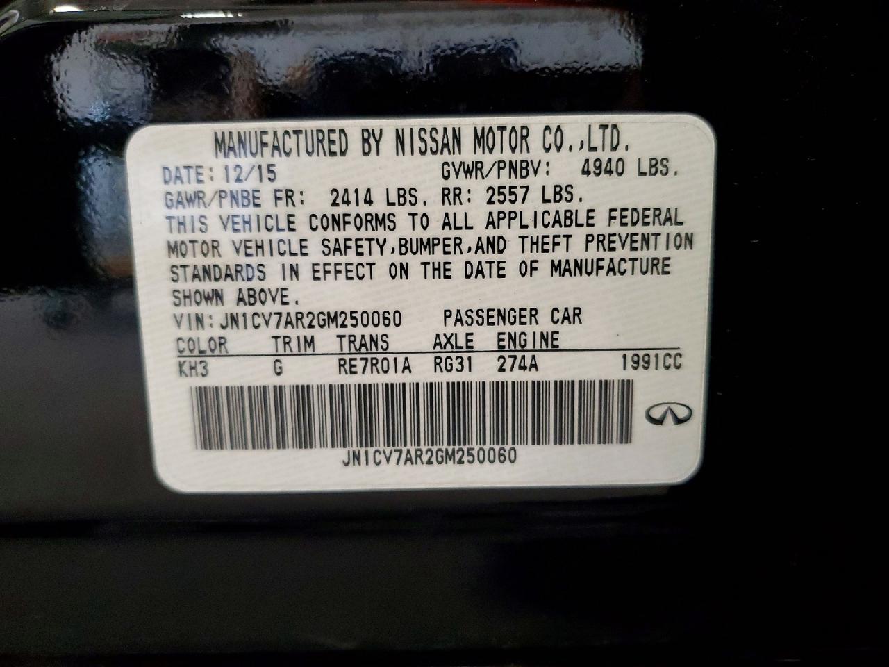 2016 INFINITI Q50