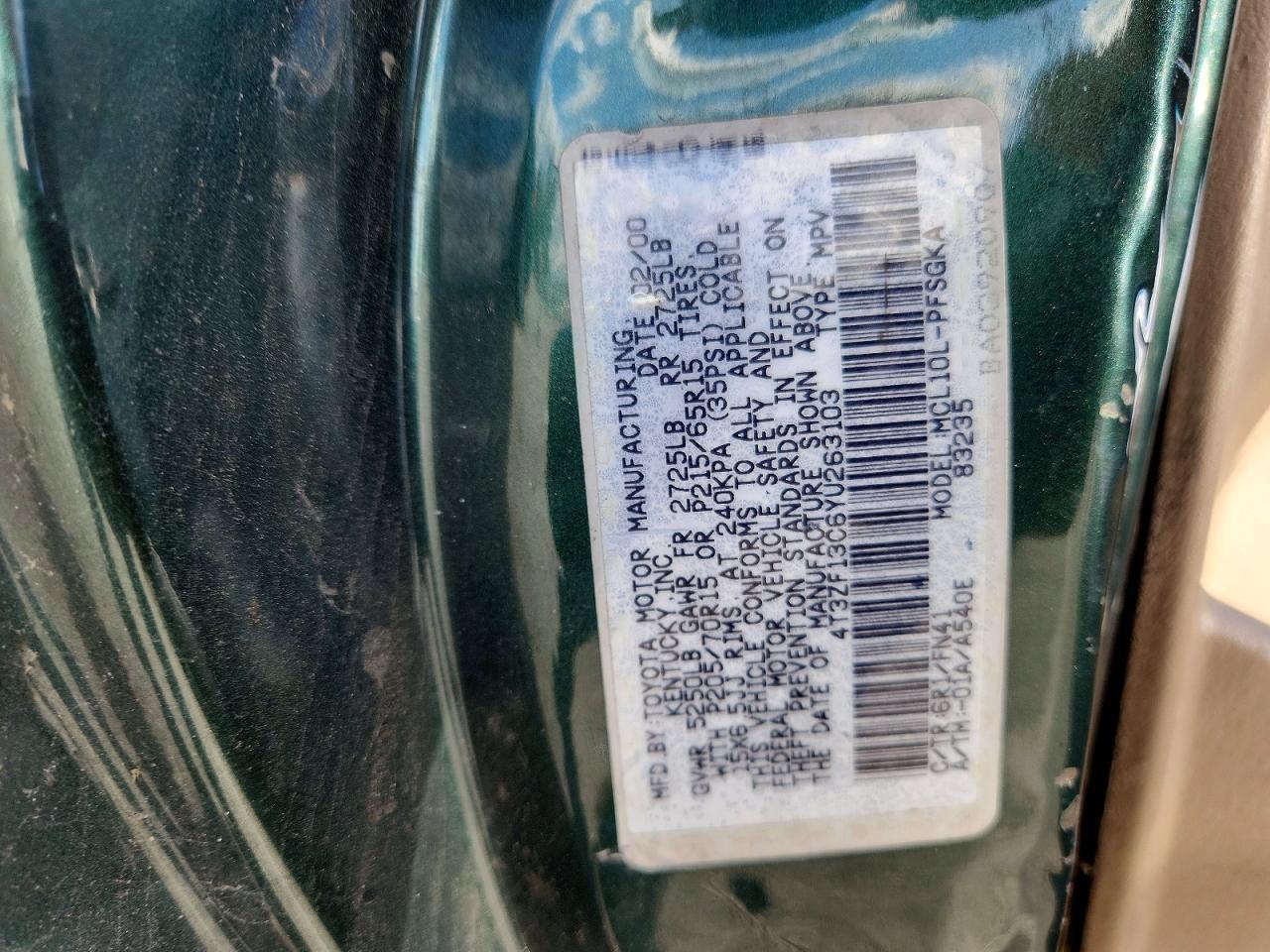 2000 TOYOTA SIENNA