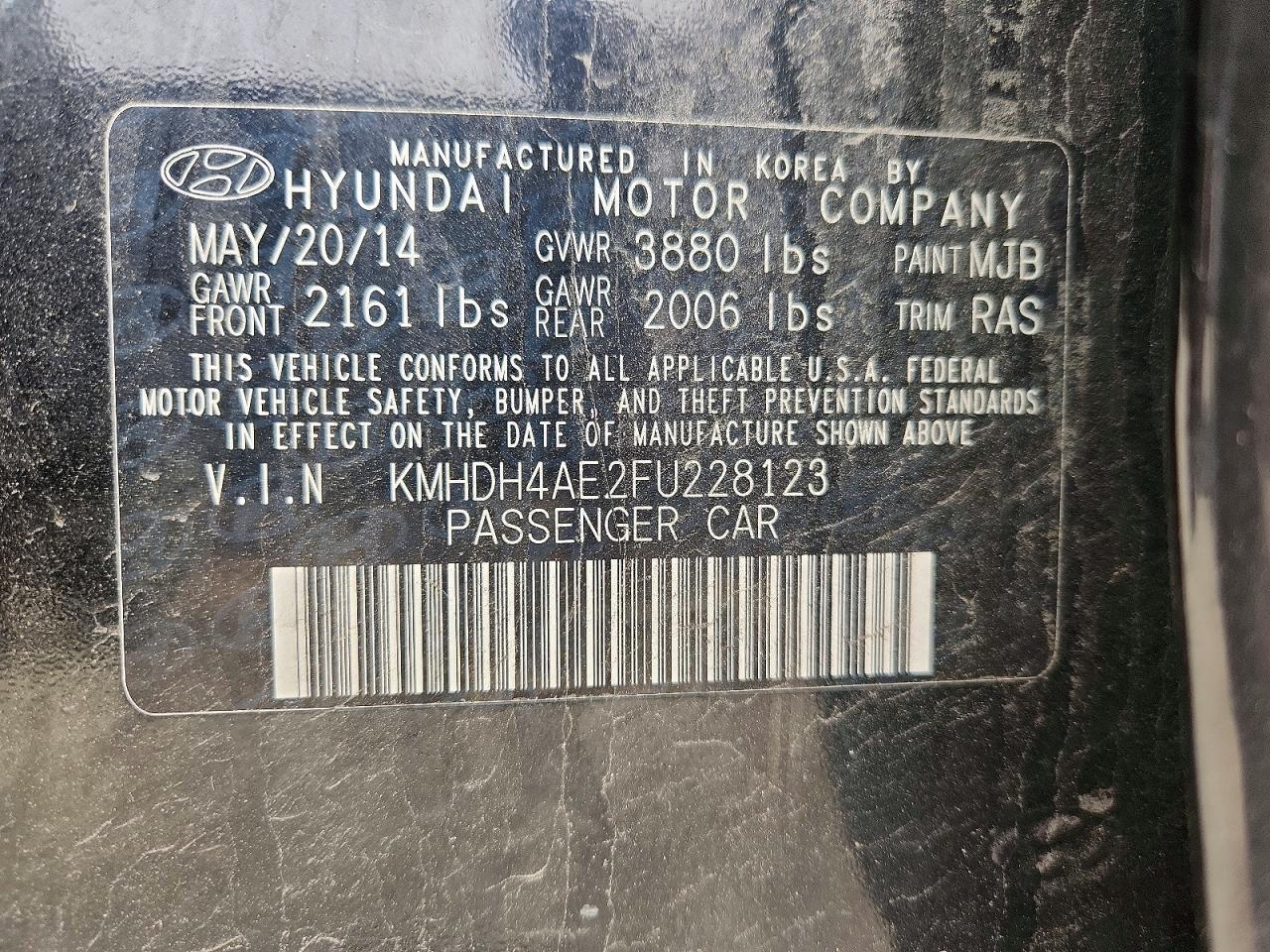 2015 HYUNDAI ELANTRA