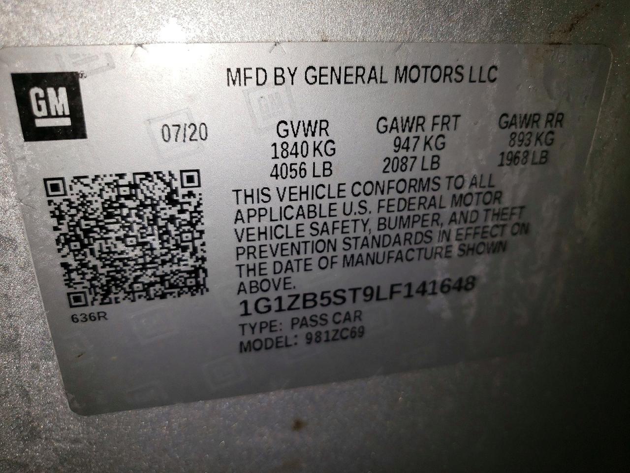 2020 CHEVROLET MALIBU