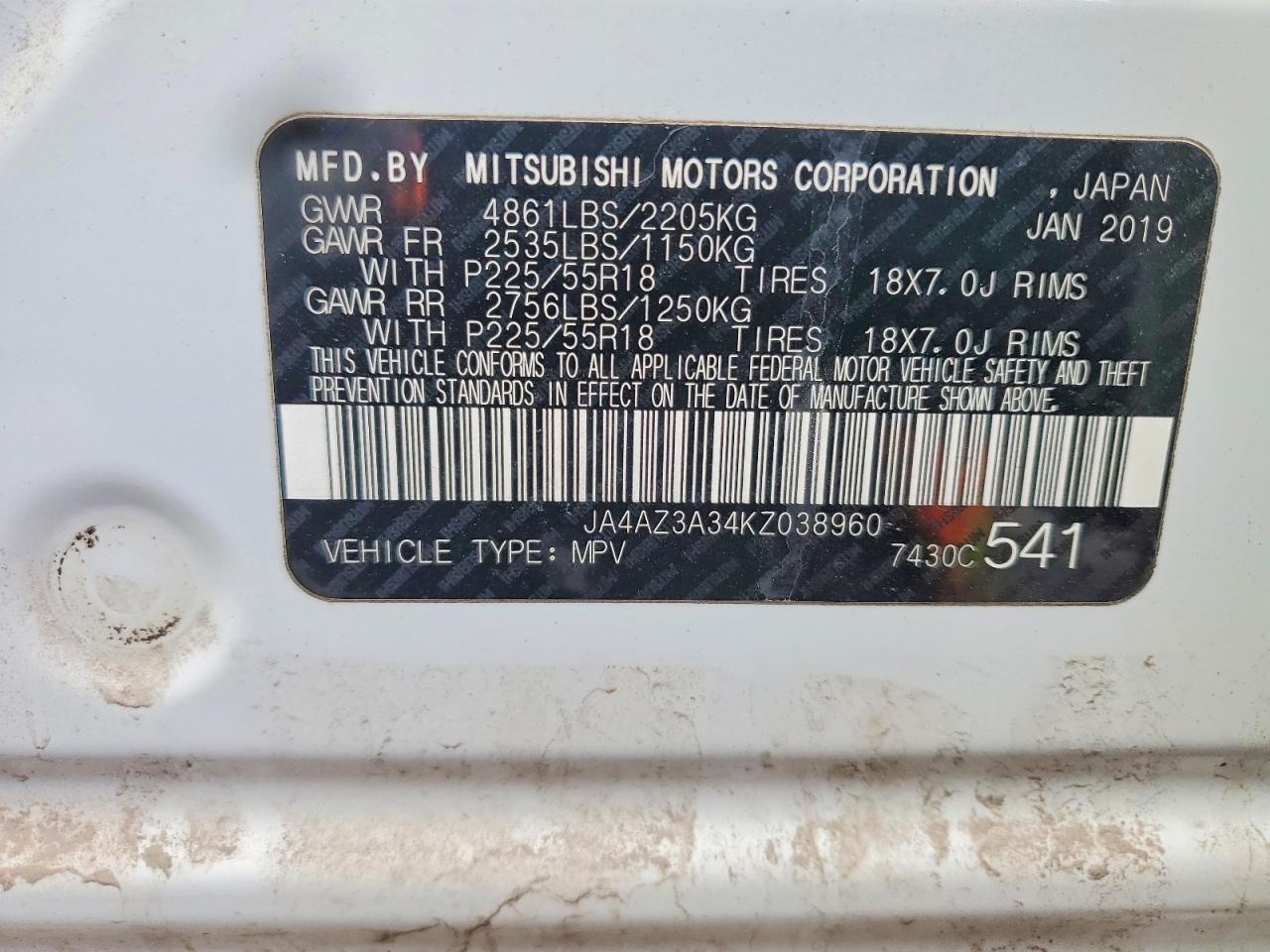 2019 MITSUBISHI outlander