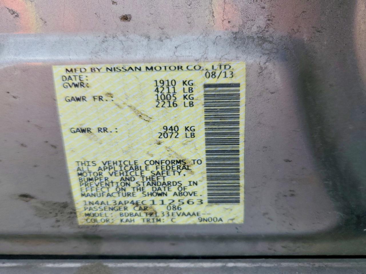 2014 NISSAN ALTIMA