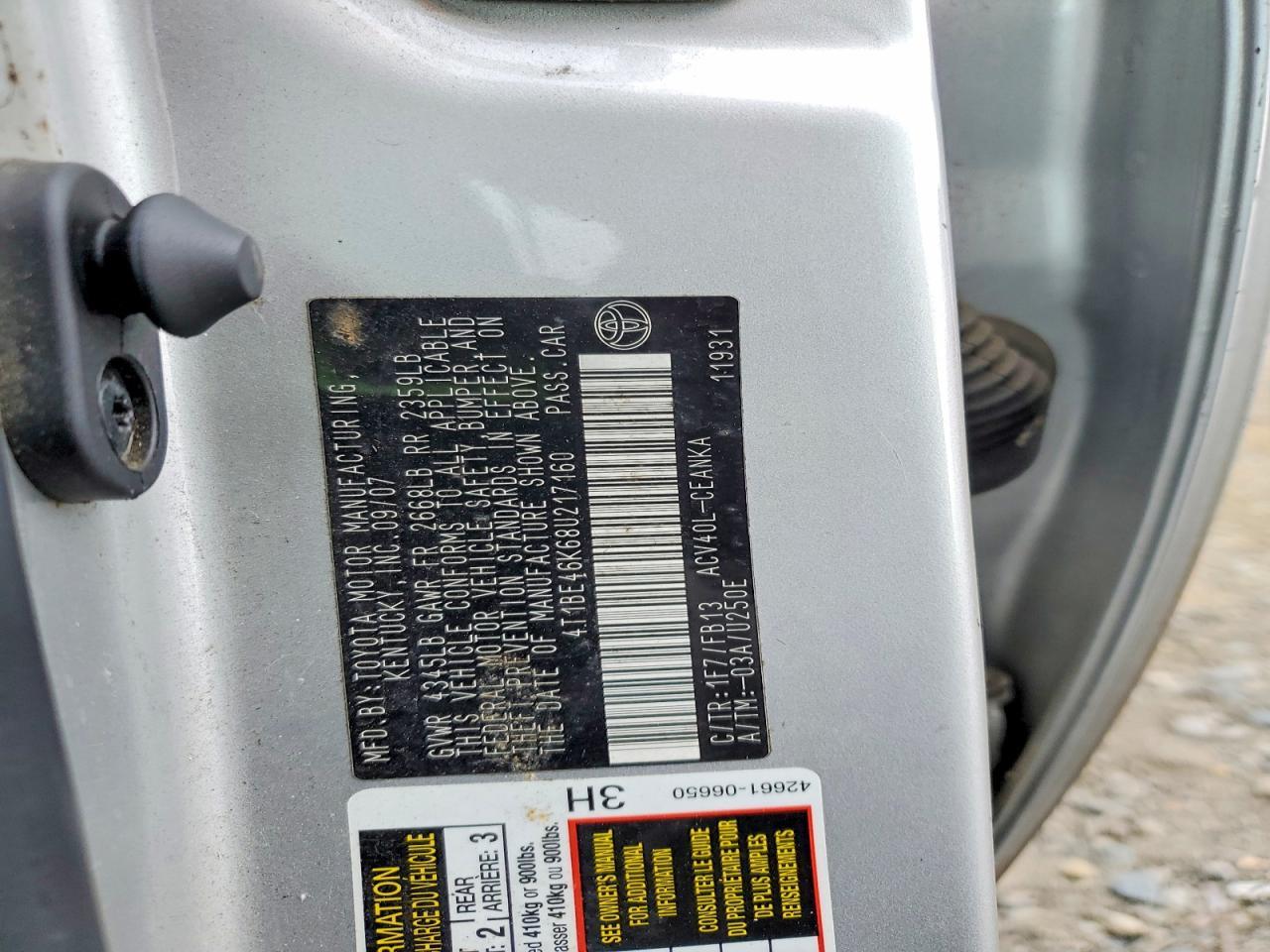 2008 TOYOTA CAMRY