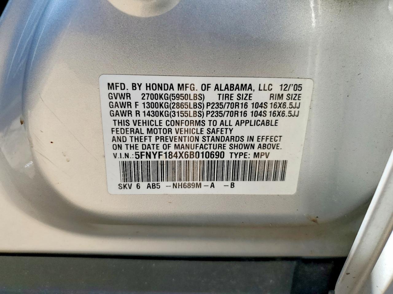 2006 HONDA PILOT