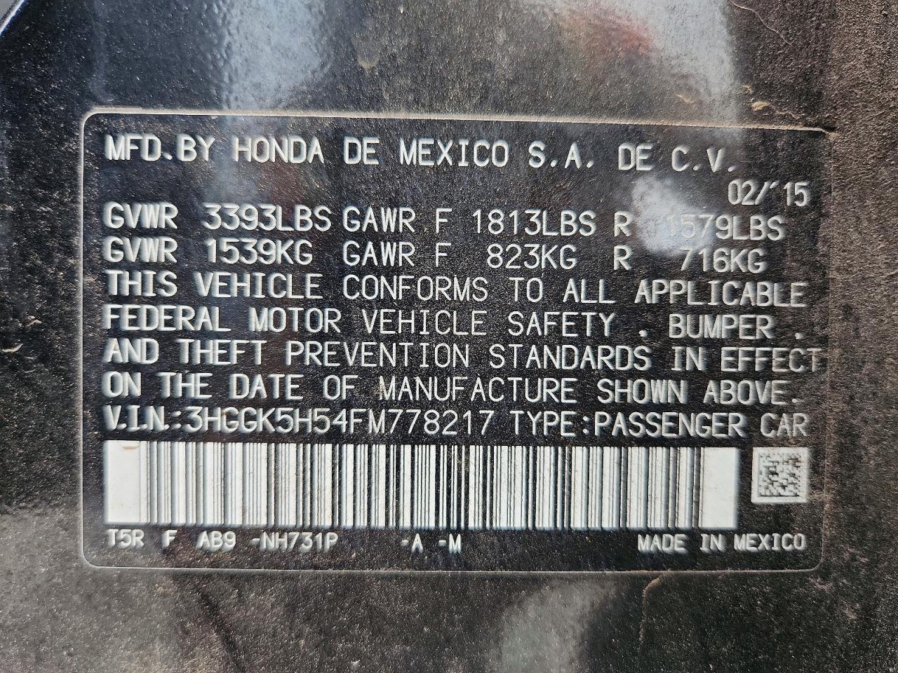 2015 HONDA FIT