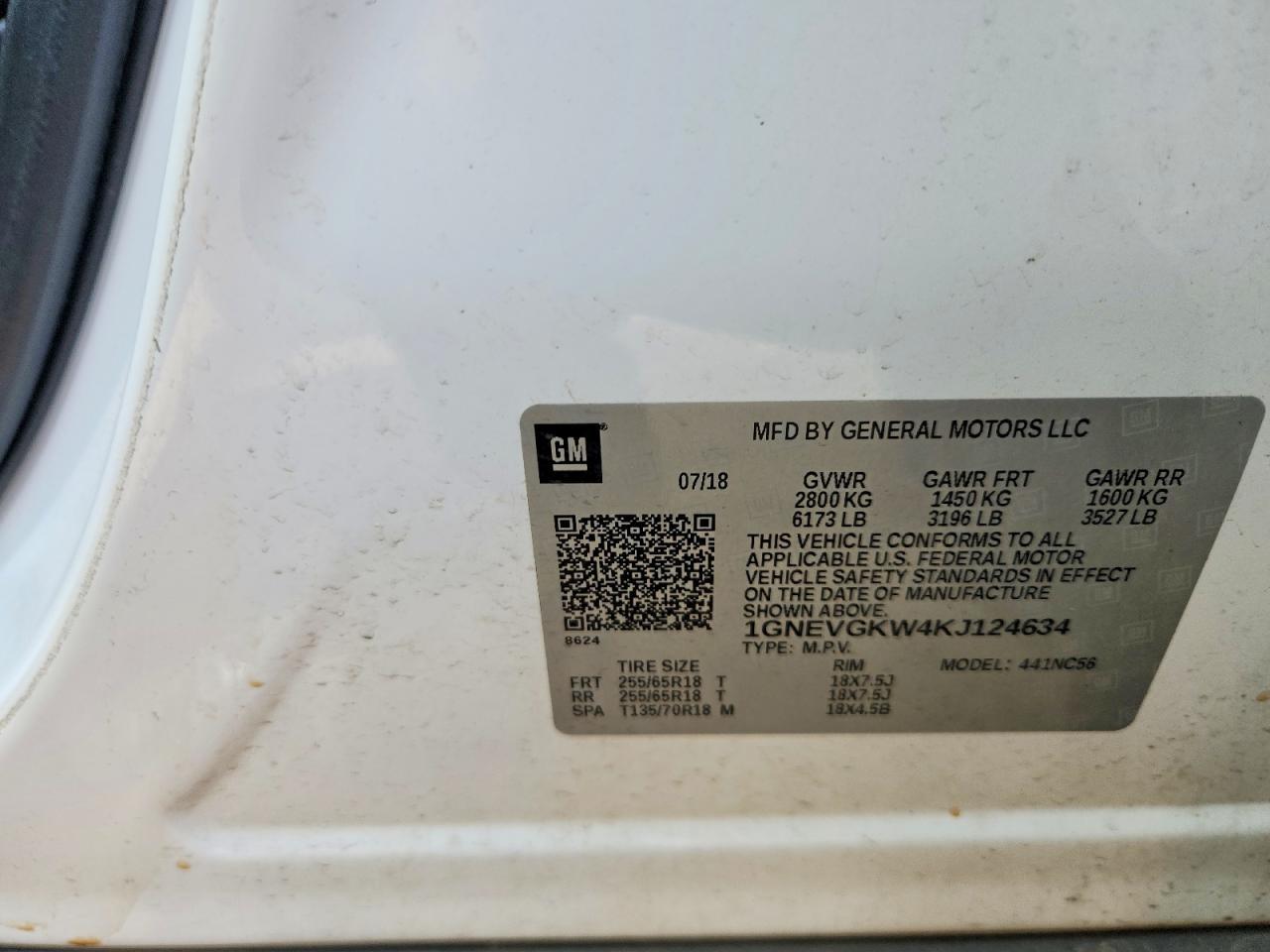 2019 CHEVROLET TRAVERSE