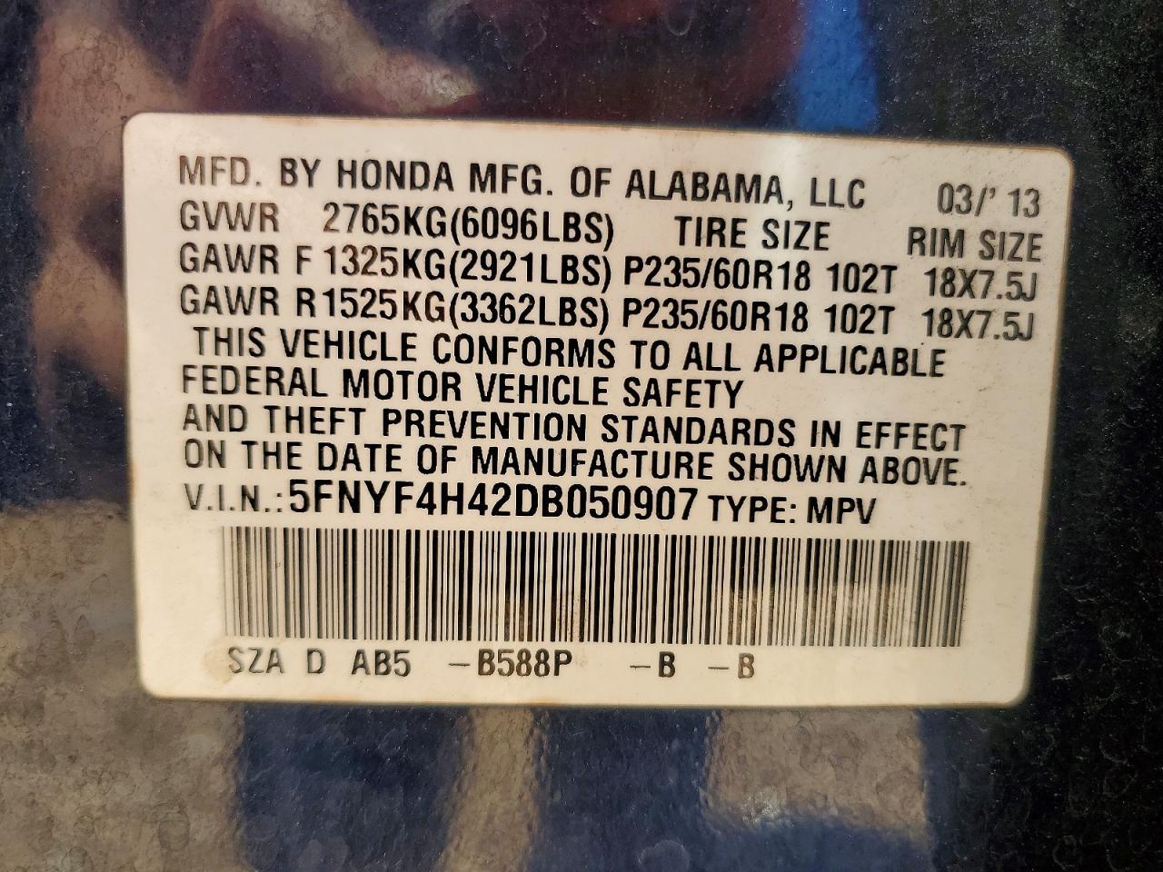 2013 HONDA PILOT