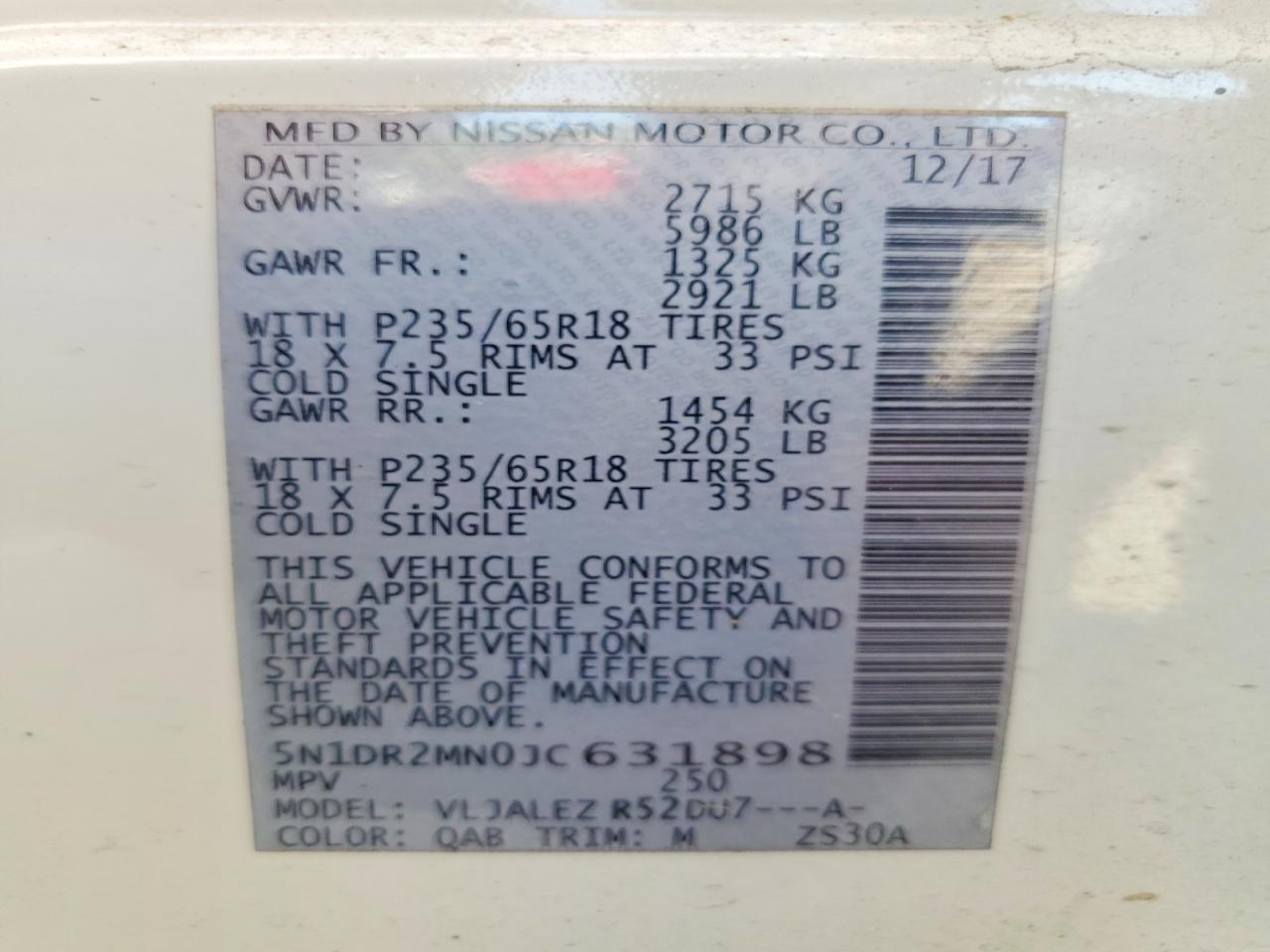 2018 NISSAN PATHFINDER