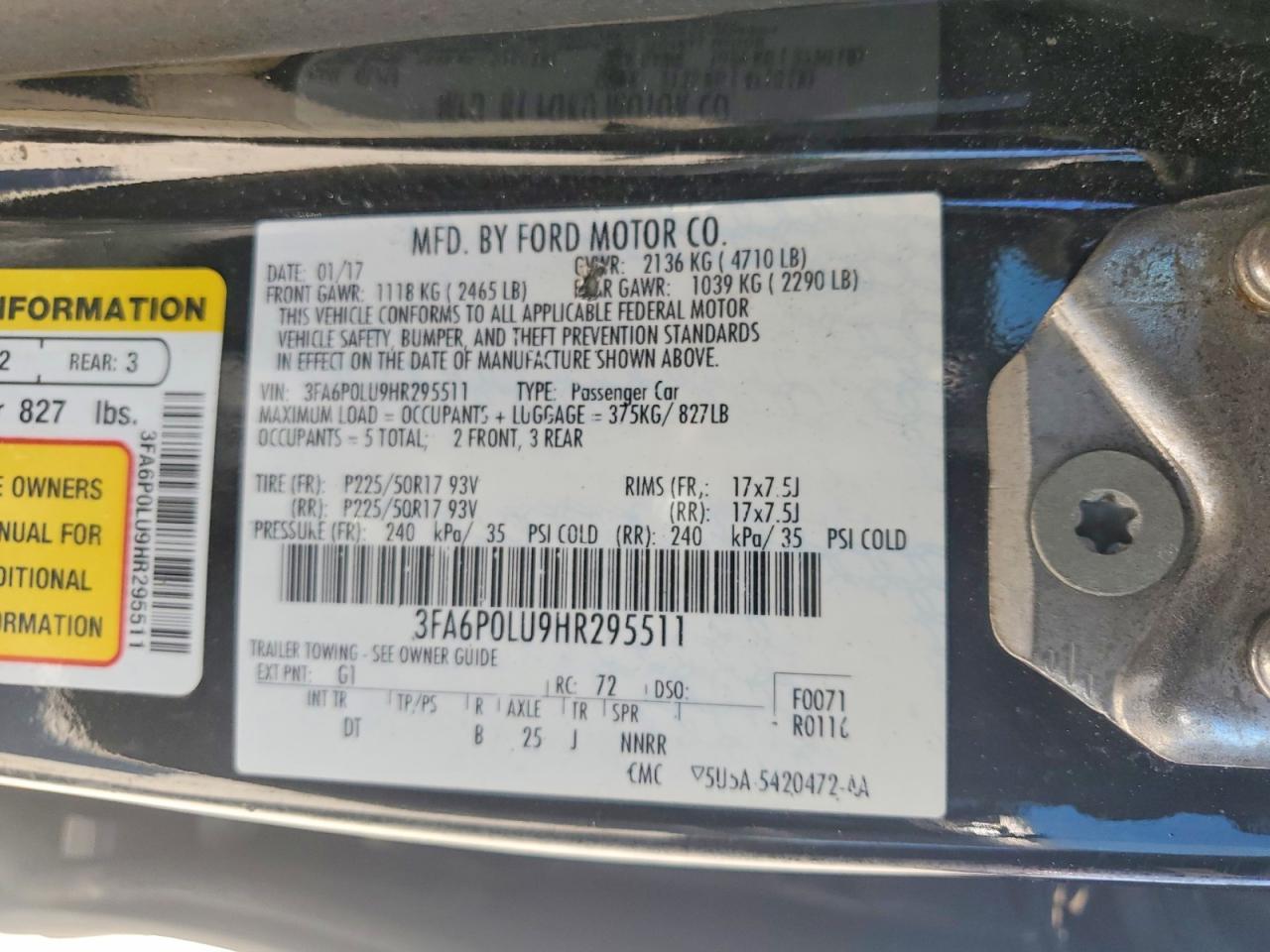 2017 FORD FUSION