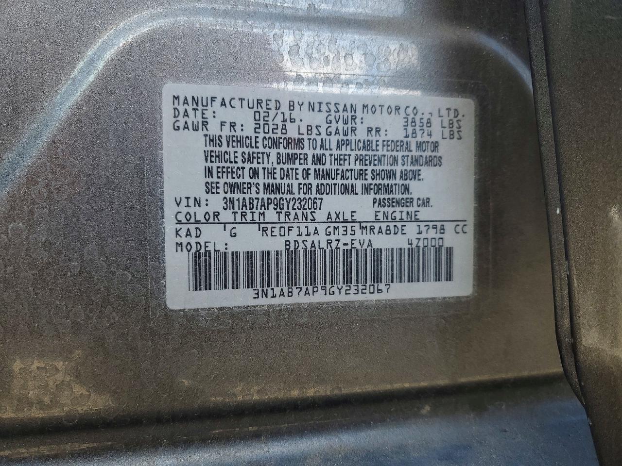 2016 NISSAN SENTRA