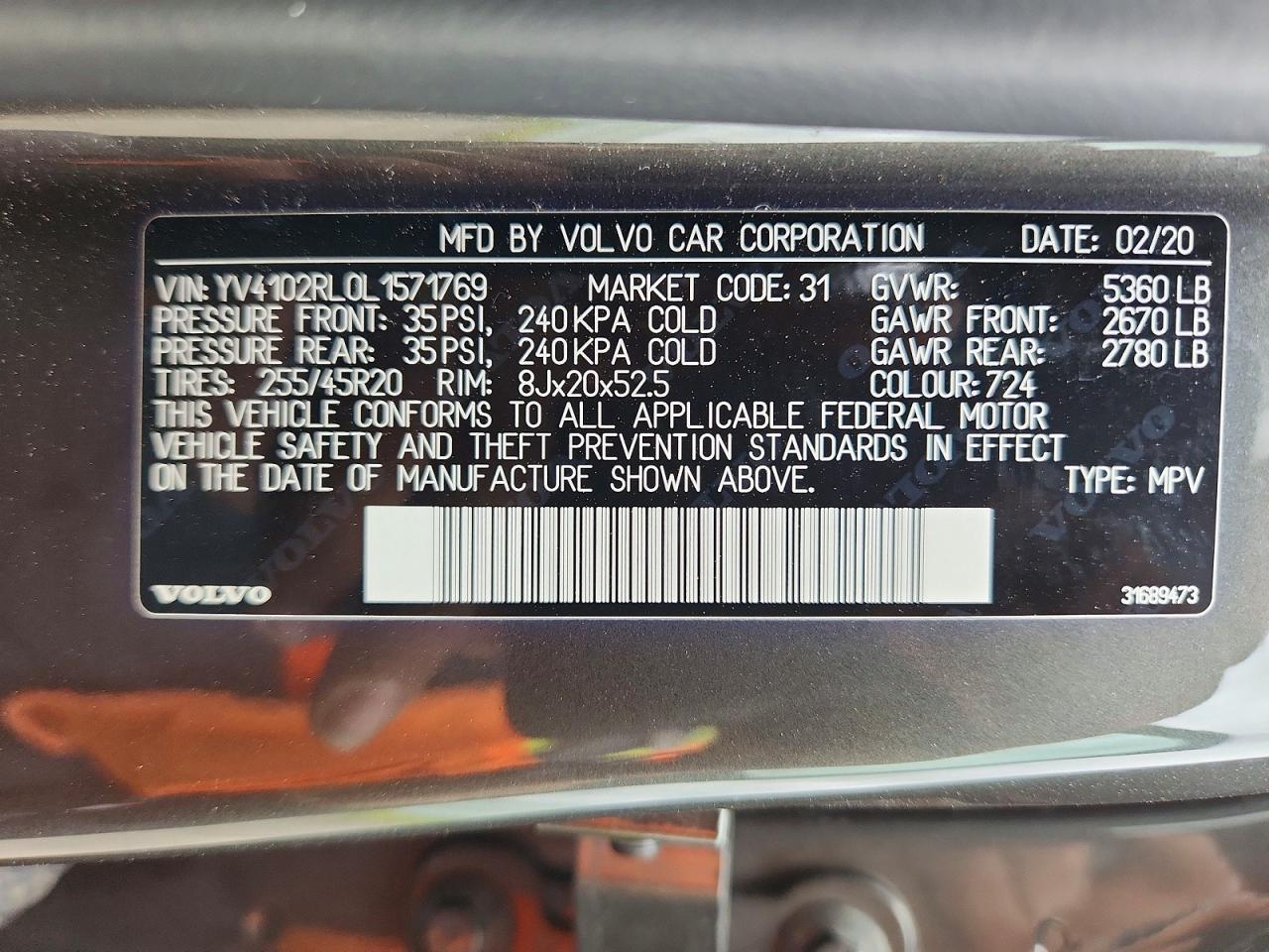 2020 VOLVO XC60