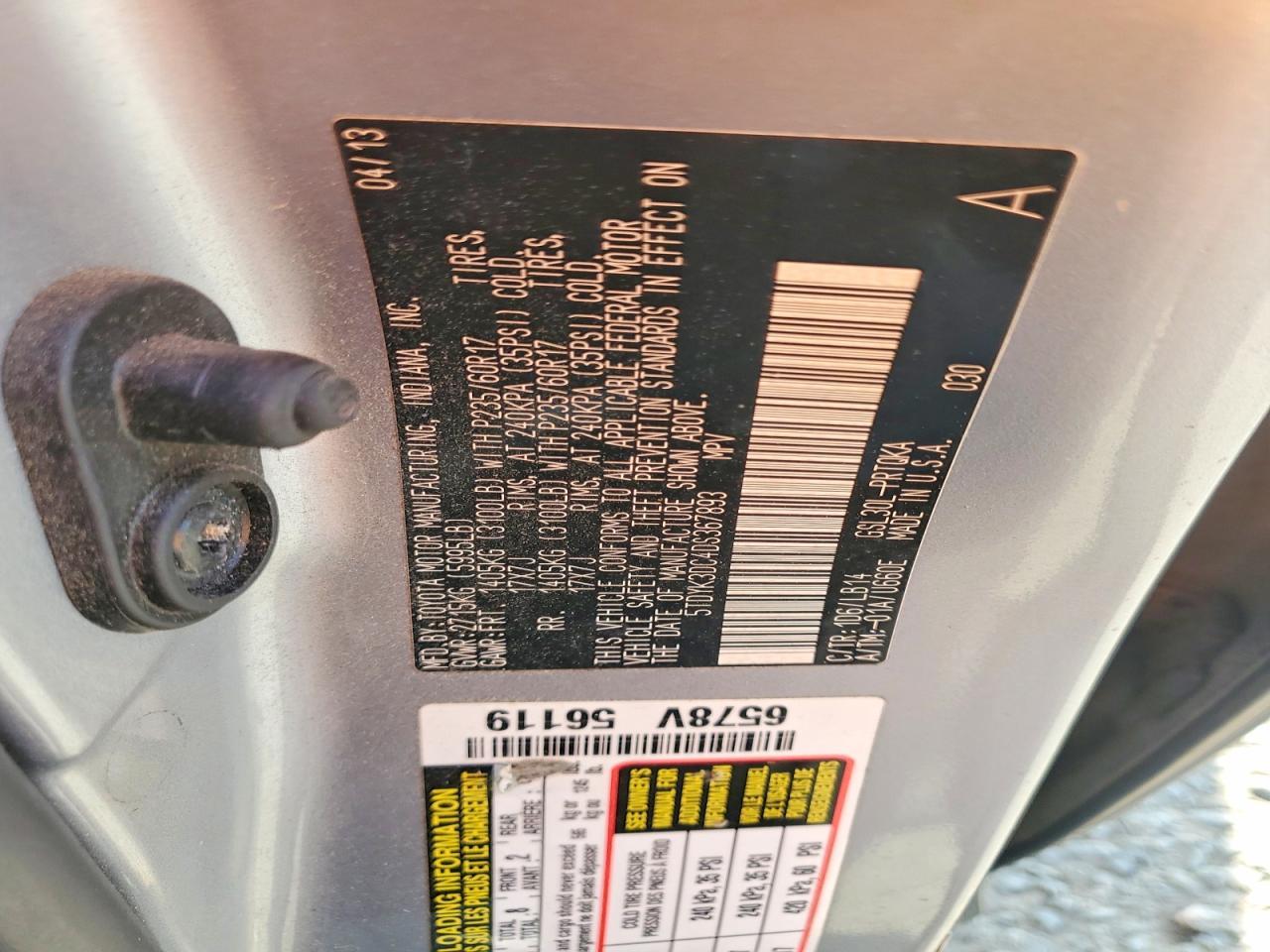 2013 TOYOTA SIENNA