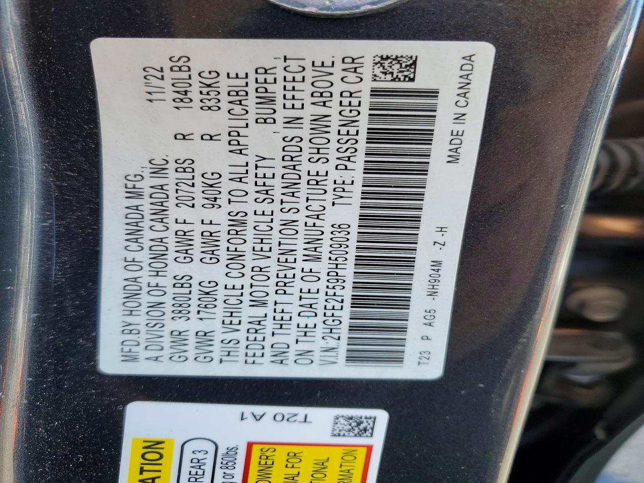 2023 HONDA CIVIC