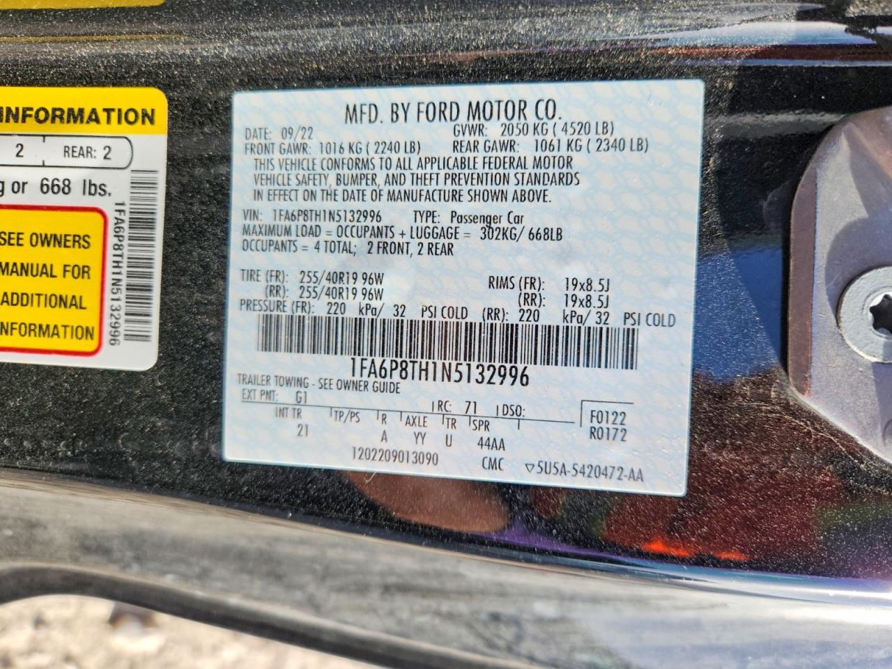 2022 FORD MUSTANG