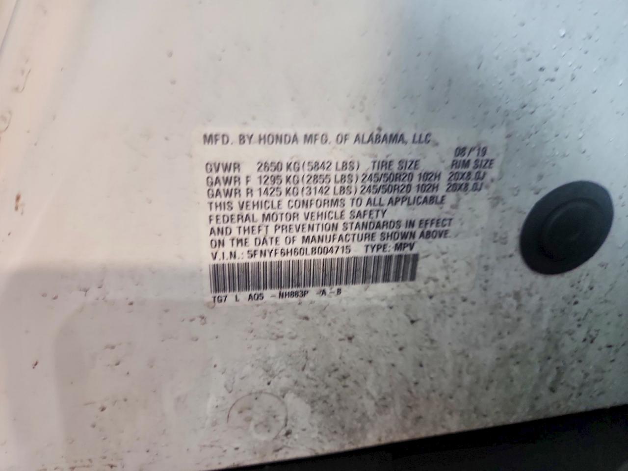 2020 HONDA PILOT