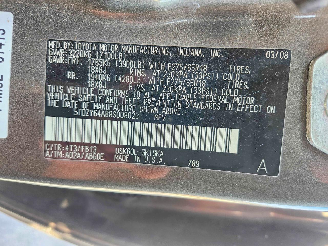 2008 TOYOTA Sequoia