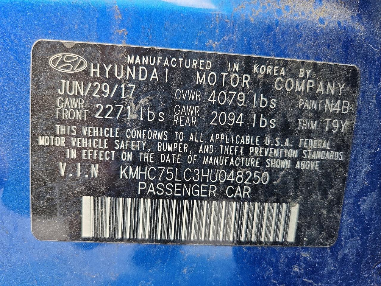 2017 HYUNDAI Ioniq