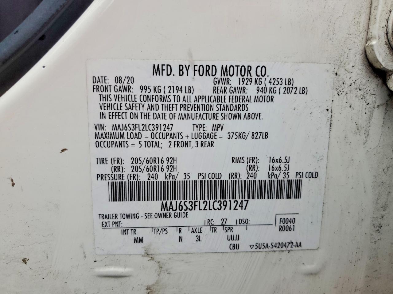 2020 FORD EcoSport
