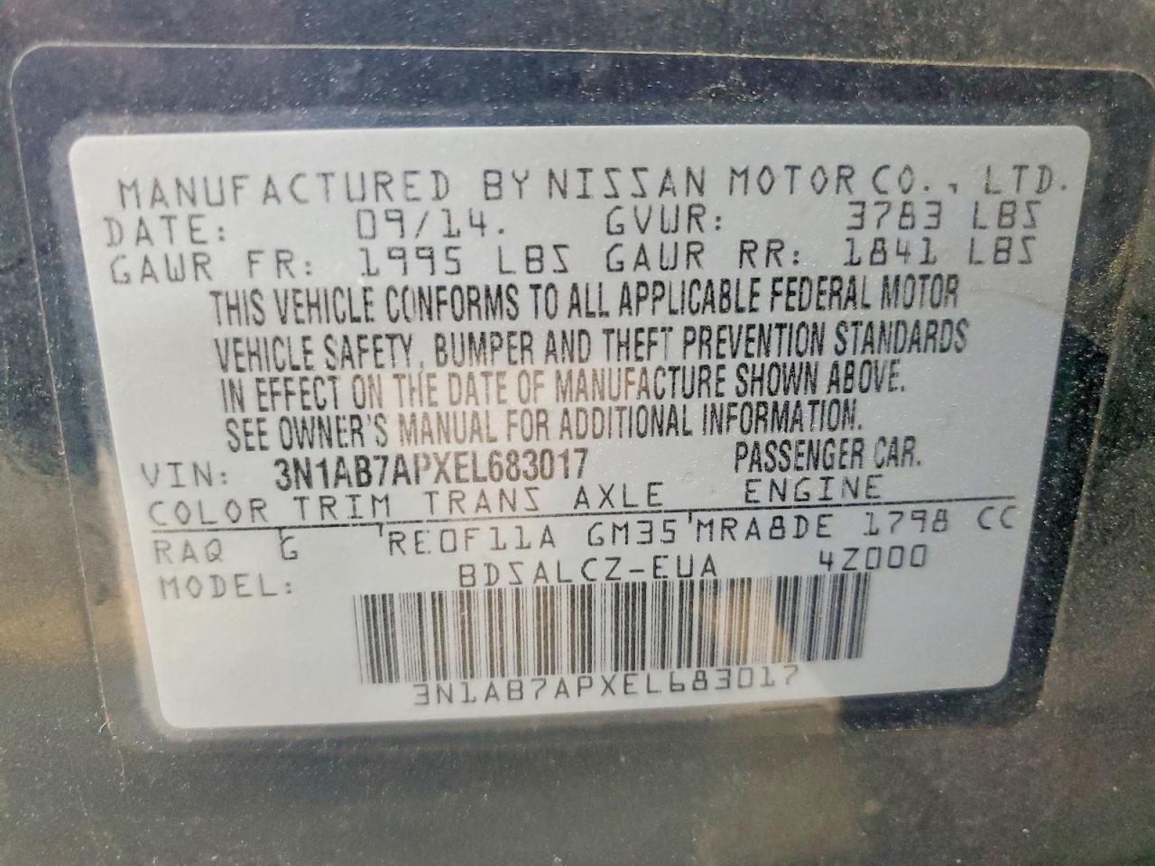2014 NISSAN SENTRA