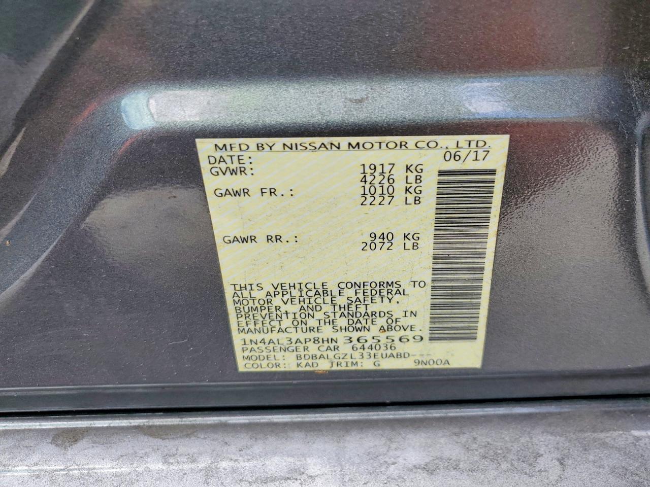 2017 NISSAN ALTIMA