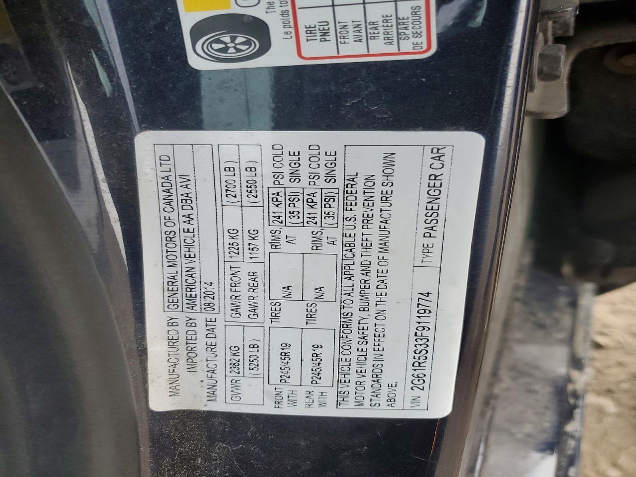 2015 CADILLAC XTS