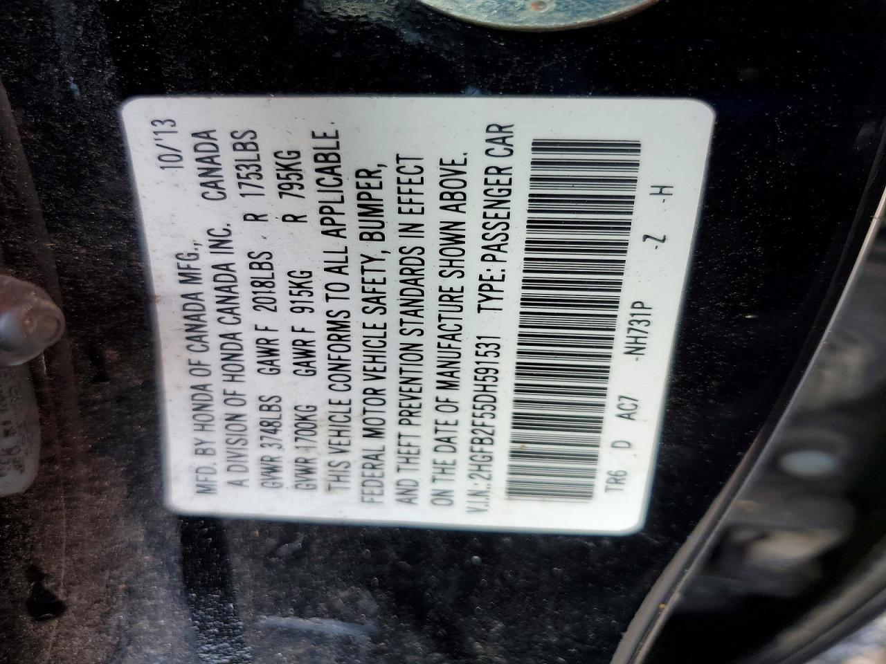 2013 HONDA CIVIC