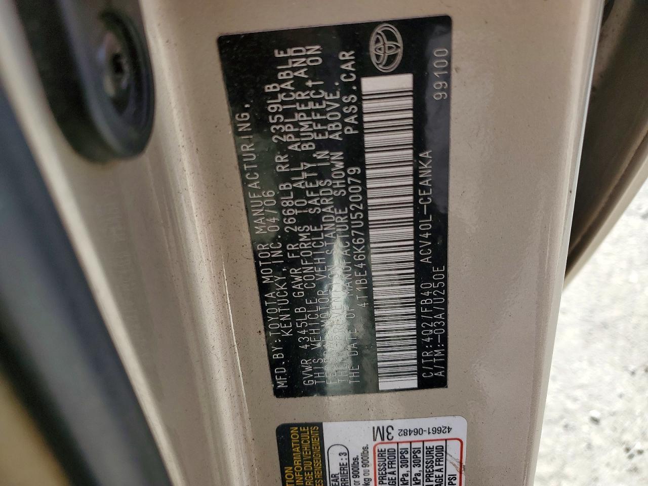 2007 TOYOTA CAMRY