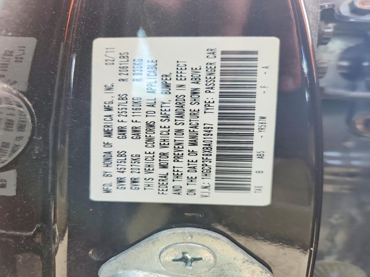 2011 HONDA ACCORD