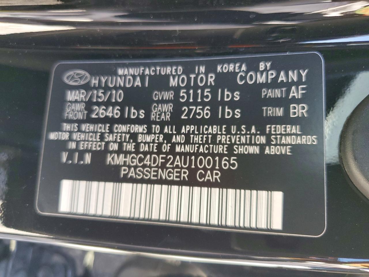 2010 HYUNDAI GENESIS