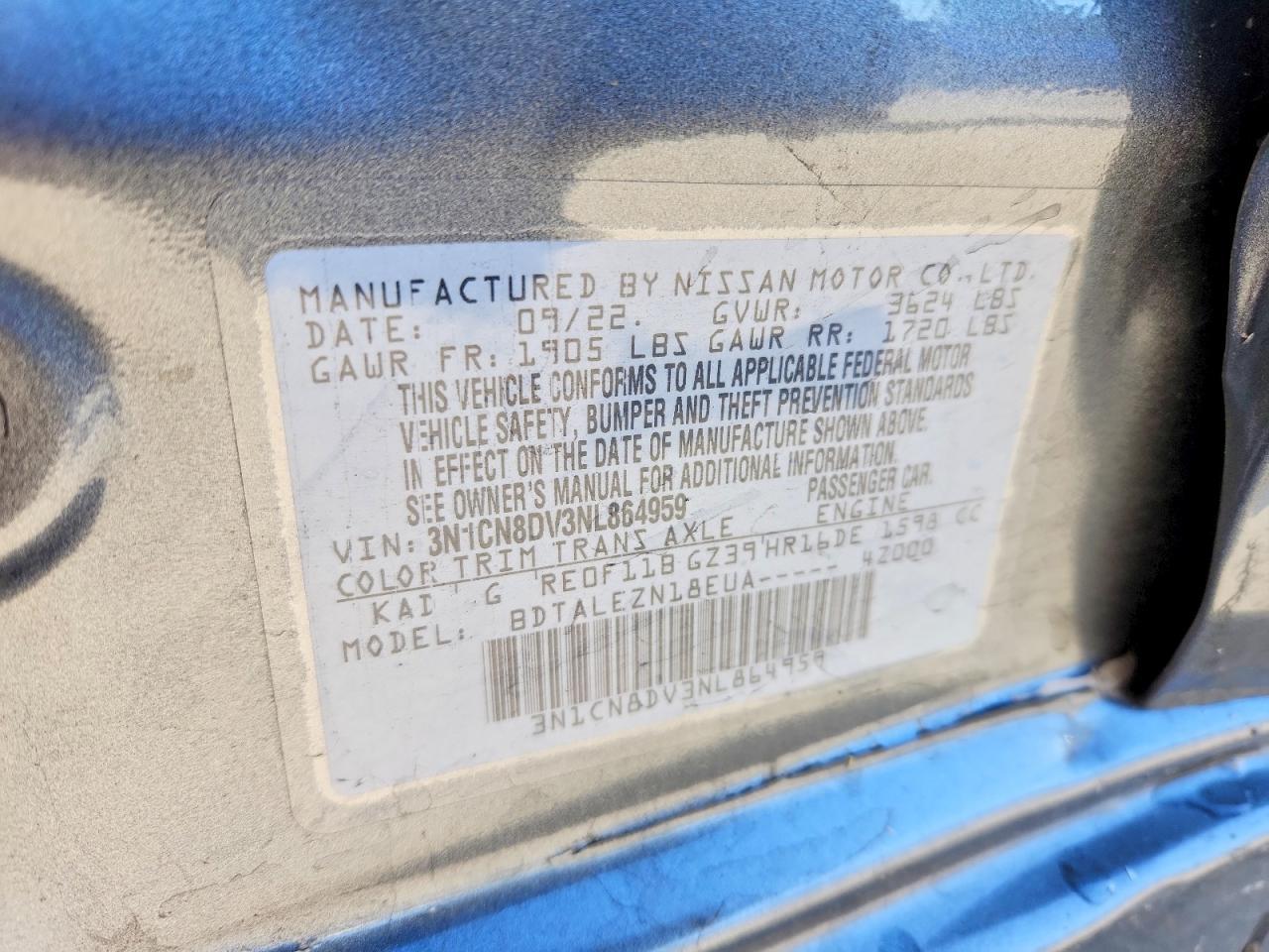 2022 NISSAN VERSA