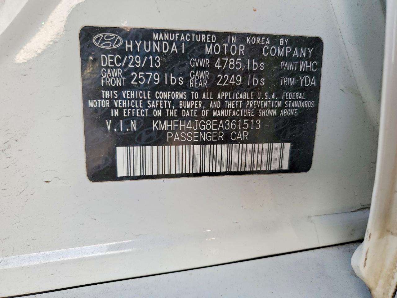 2014 HYUNDAI Azera
