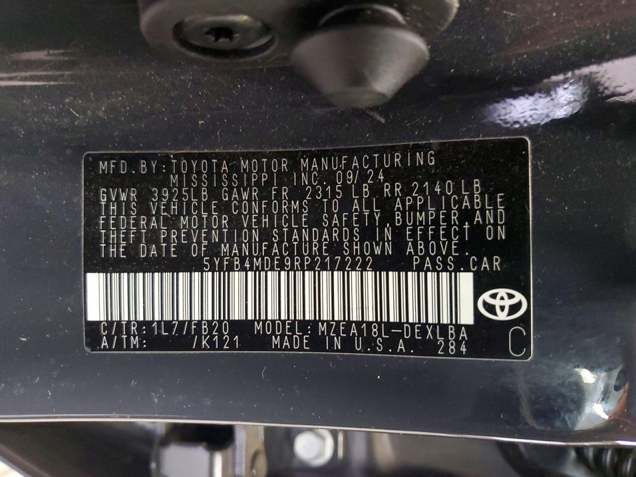 2024 TOYOTA COROLLA